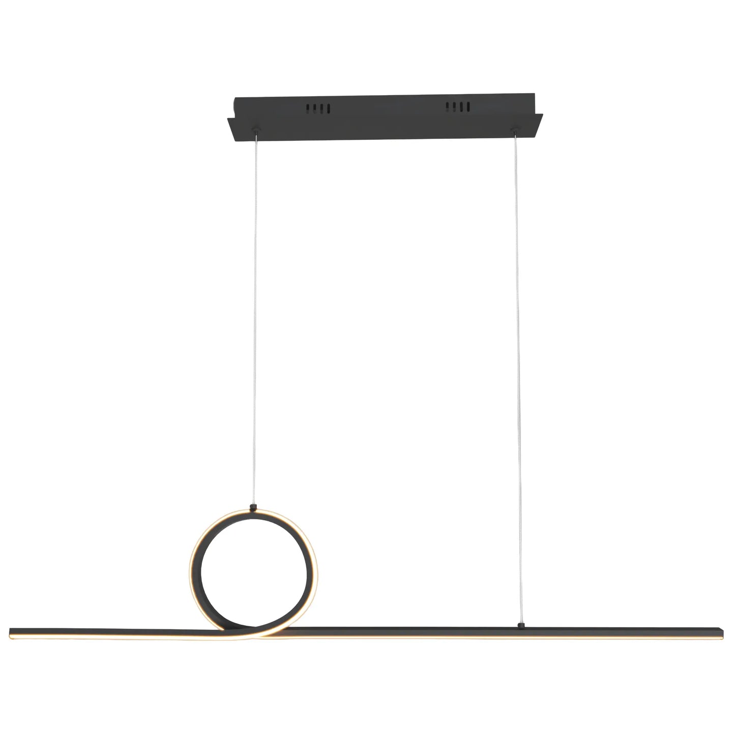 Candil Colgante Moderno CLASSCL00193 – Diseño Lineal y Circular LED en Negro Mate