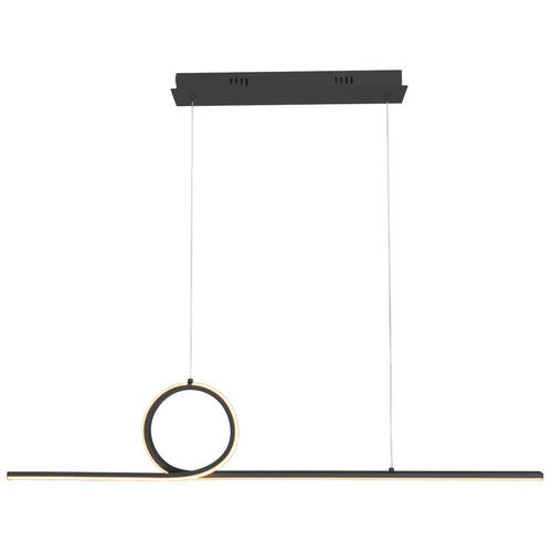 Candil Colgante Moderno CLASSCL00193 – Diseño Lineal y Circular LED en Negro Mate