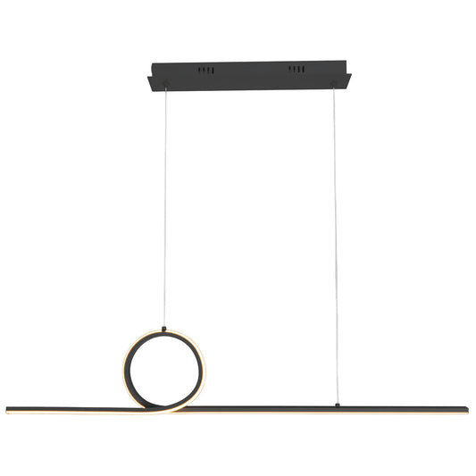 Candil Colgante Moderno CLASSCL00193 – Diseño Lineal y Circular LED en Negro Mate