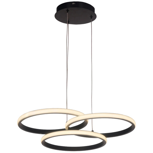 Candil Colgante Minimalista CLASSCL00195 – Aros LED Suspendidos en Negro