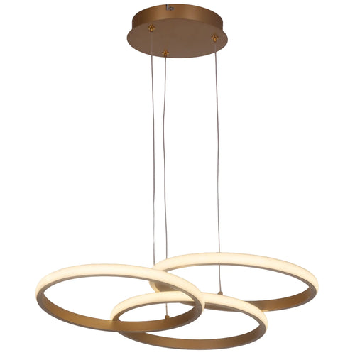 Candil Colgante Minimalista CLASSCL00196 – Aros LED Suspendidos en Acabado Dorado