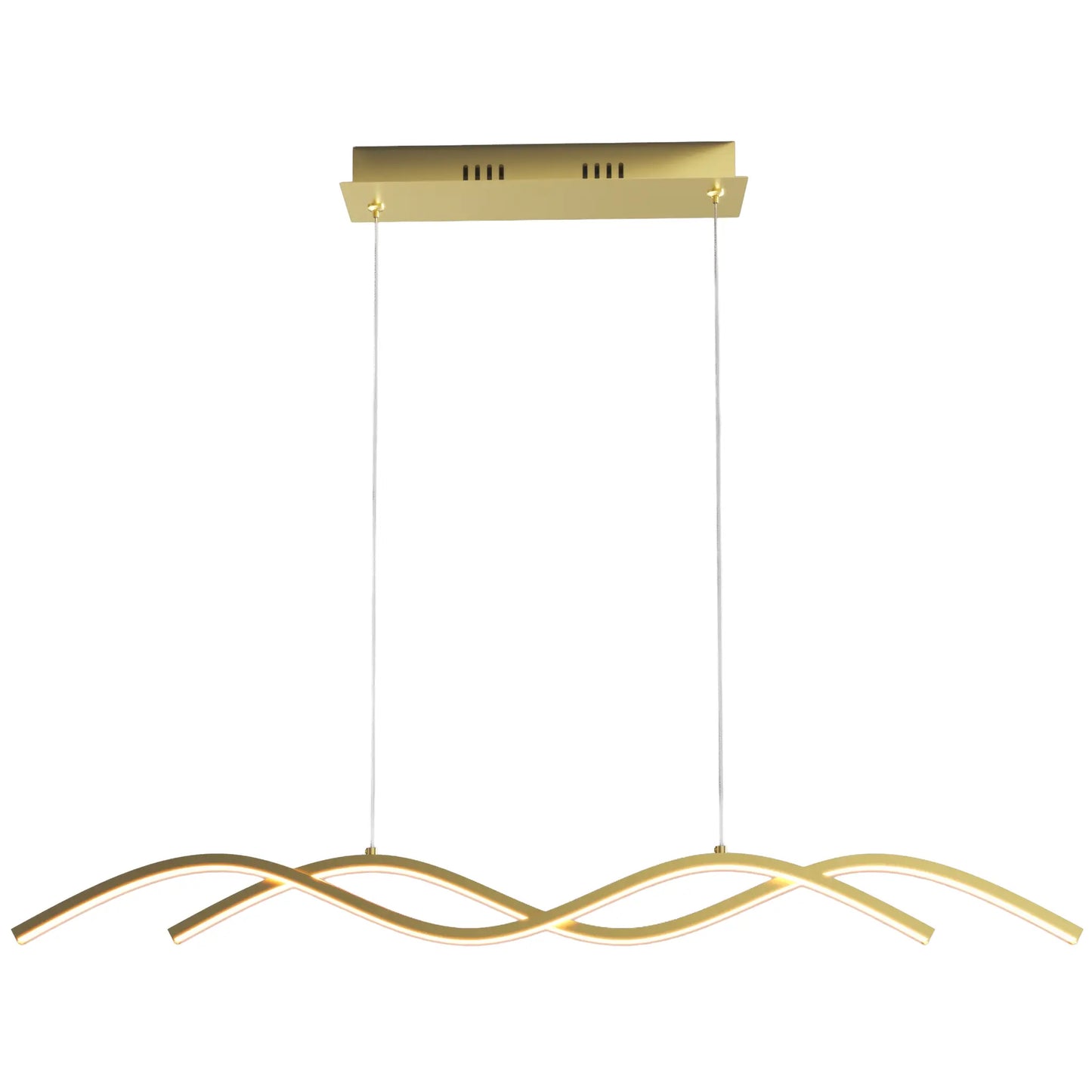 Candil Colgante Minimalista CLASSCL00198 – Líneas Onduladas LED en Acabado Dorado