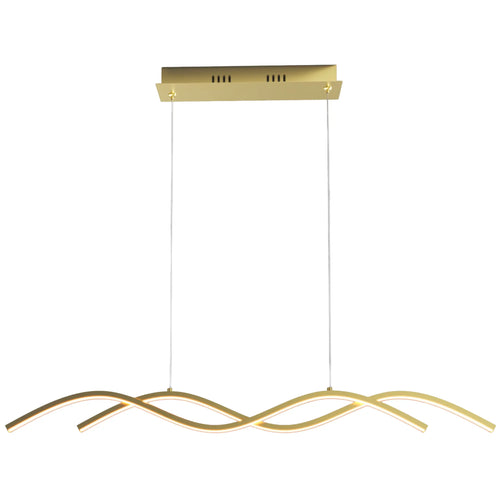 Candil Colgante Minimalista CLASSCL00198 – Líneas Onduladas LED en Acabado Dorado