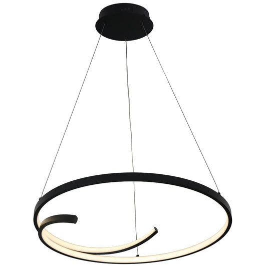 Candil Colgante Minimalista CLASSCL00199 – Aro LED Suspendido en Negro