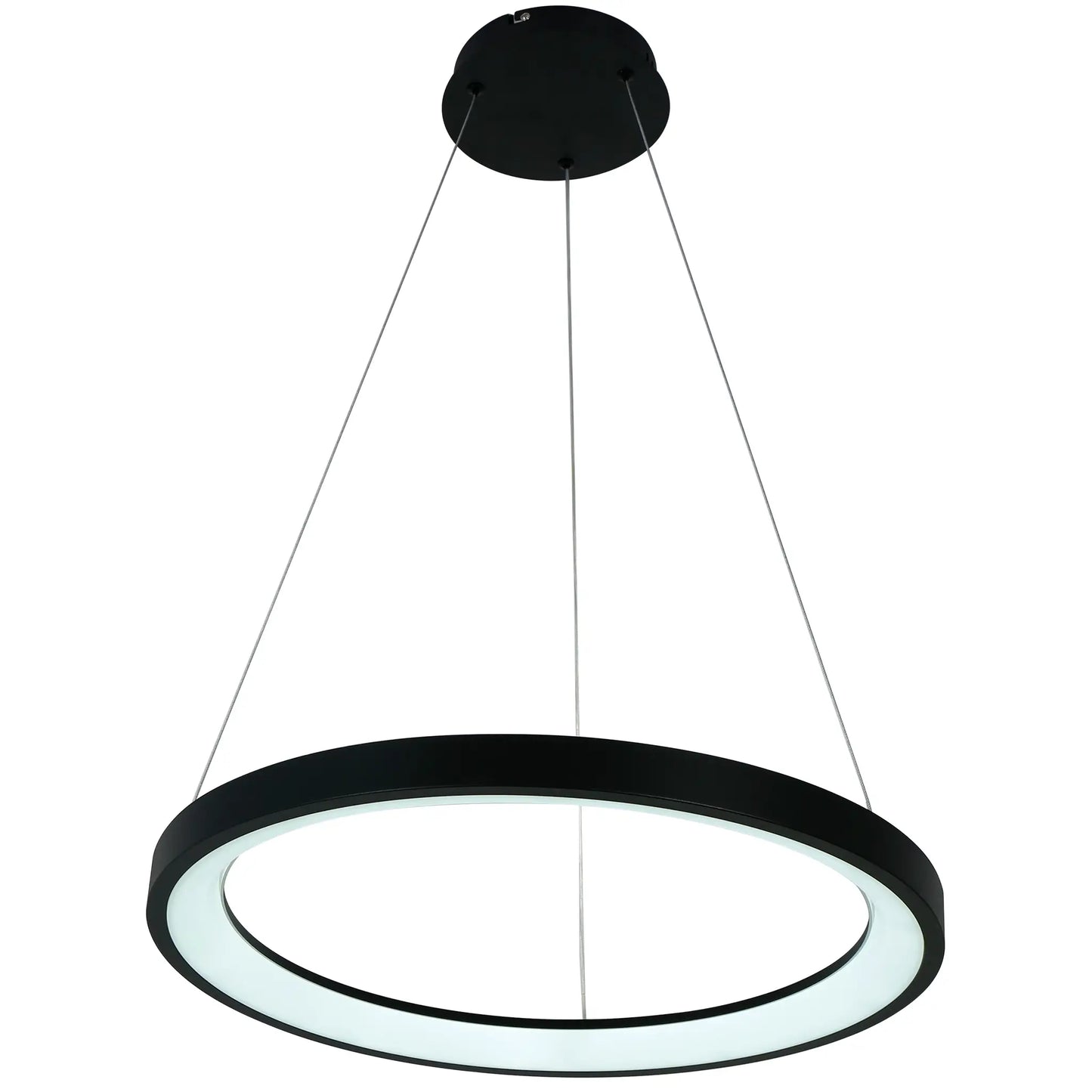 Candil Colgante Minimalista CLASSCL00203 – Aro LED Suspendido en Negro