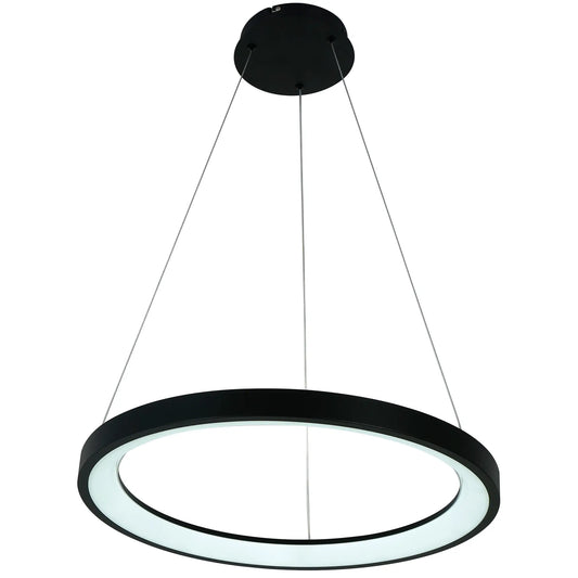 Candil Colgante Minimalista CLASSCL00203 – Aro LED Suspendido en Negro