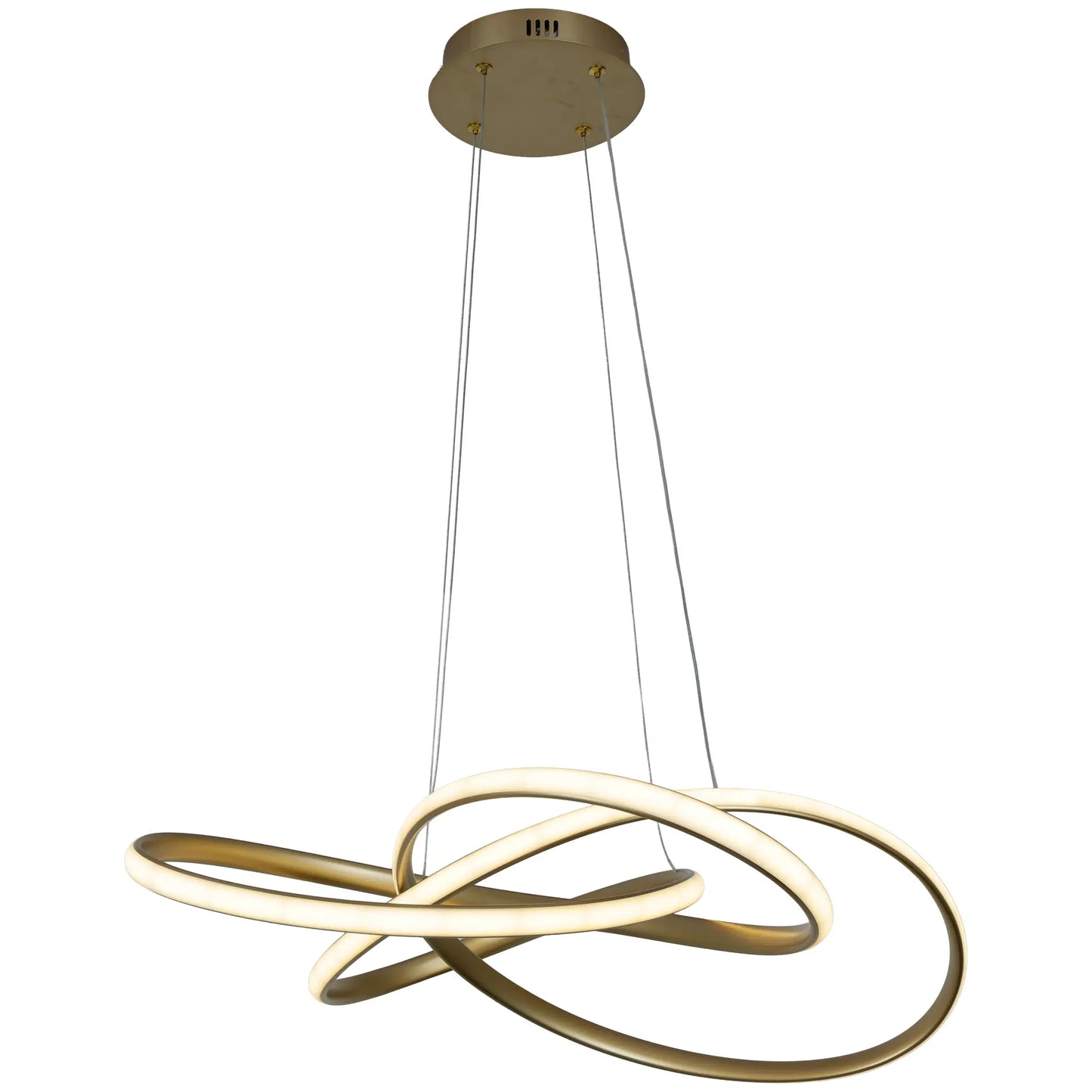 Candil Colgante Minimalista CLASSCL00207 – Diseño Escultórico LED Entrelazado en Acabado Dorado