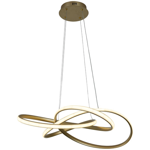 Candil Colgante Minimalista CLASSCL00207 – Diseño Escultórico LED Entrelazado en Acabado Dorado