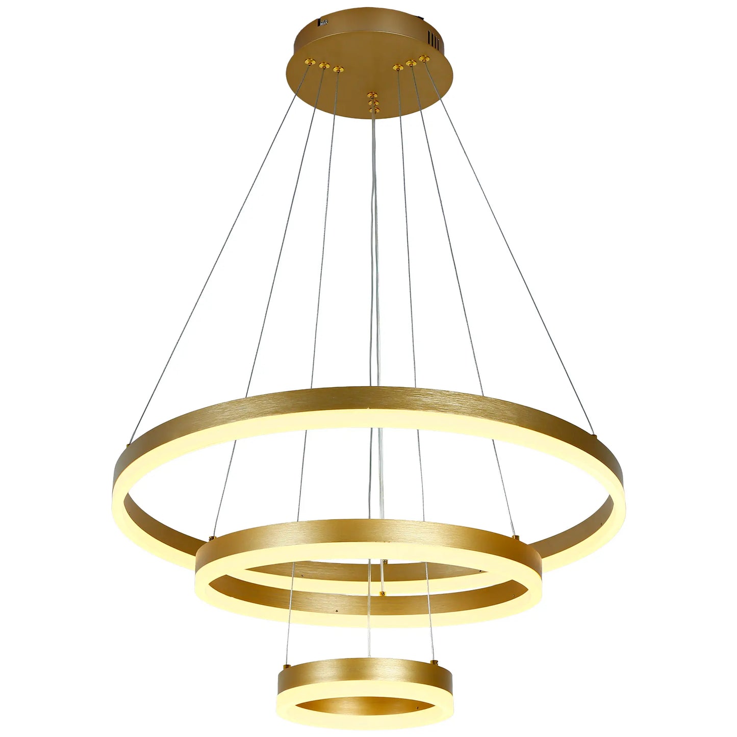 Colgante Minimalista CLASSCL00211 – Triple Aro LED Dorado Mate