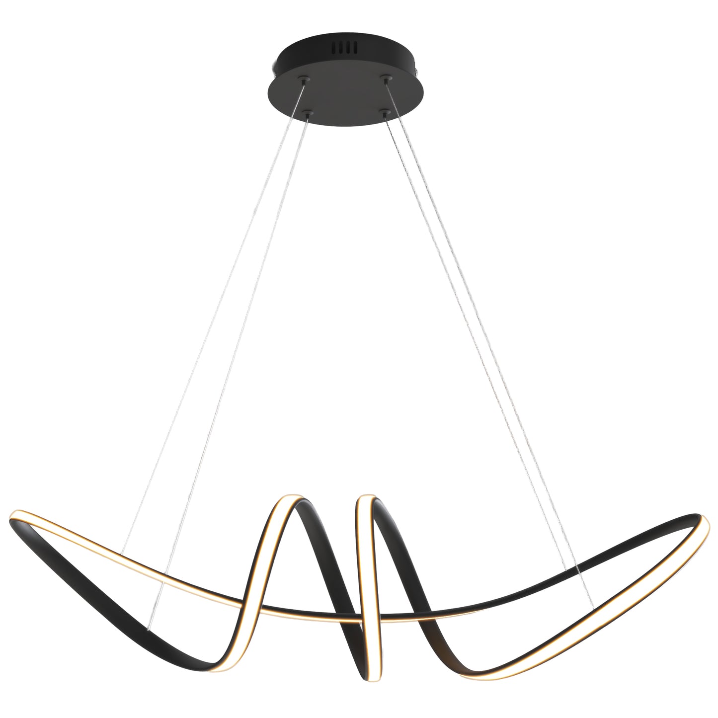 Colgante Minimalista CLASSCL00204 – Diseño Ondulado LED en Negro