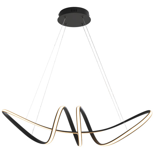 Colgante Minimalista CLASSCL00204 – Diseño Ondulado LED en Negro