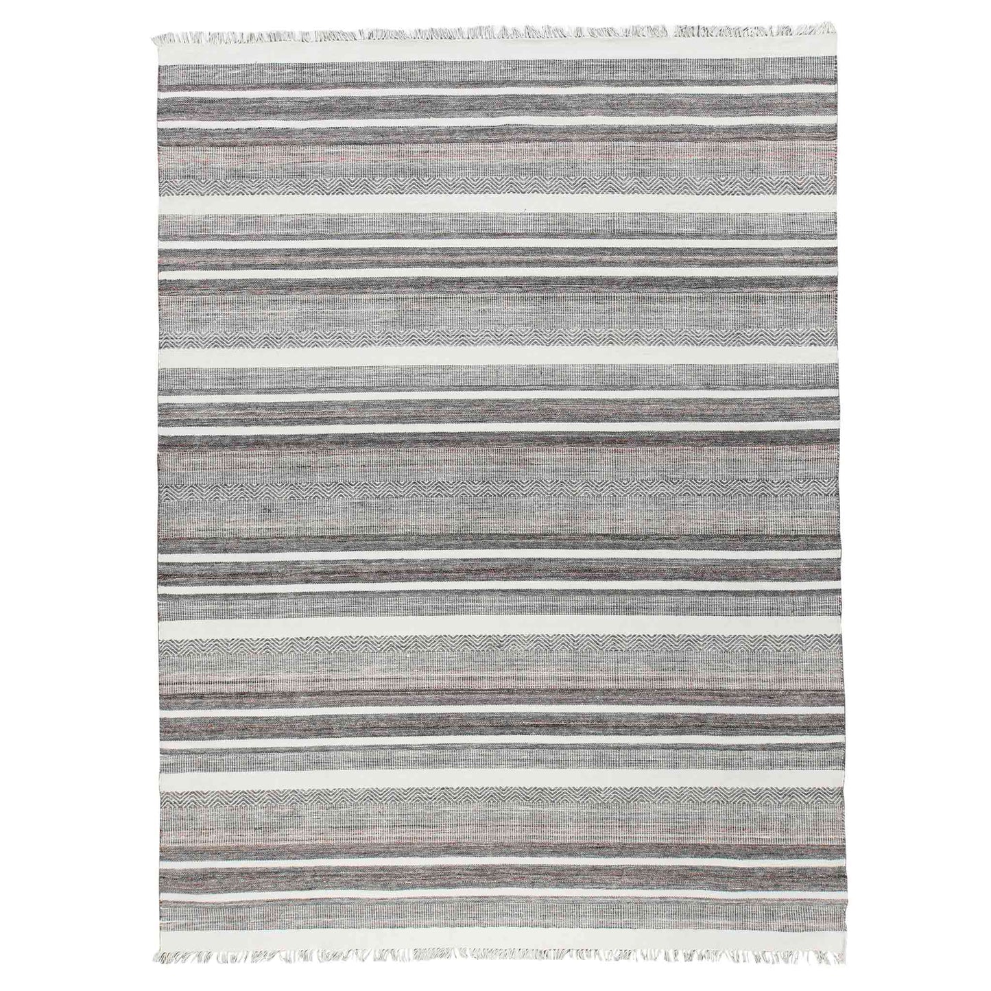 Tapete Decorativo Feizy Laia 109N – Rayas Artesanales Gris | Rojo Indoor / Outdoor
