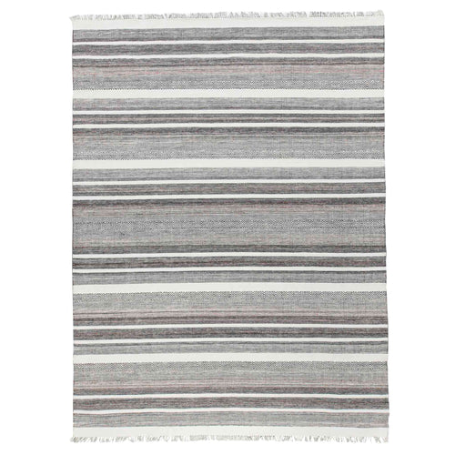 Tapete Decorativo Feizy Laia 109N – Rayas Artesanales Gris | Rojo Indoor / Outdoor
