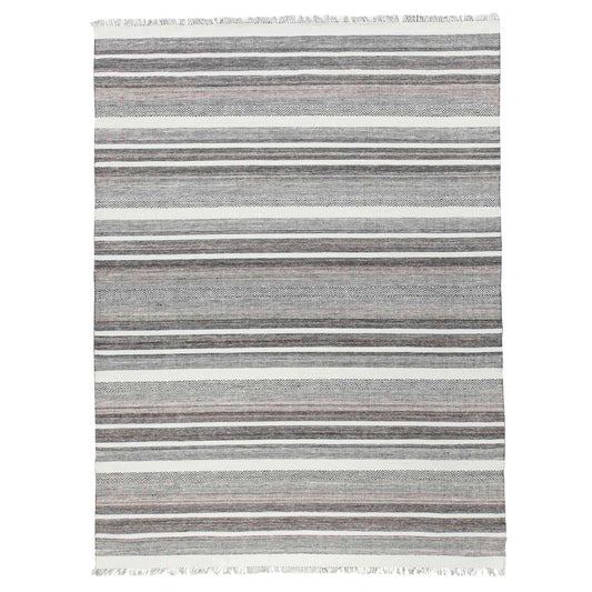 Tapete Decorativo Feizy Laia 109N – Rayas Artesanales Gris | Rojo Indoor / Outdoor