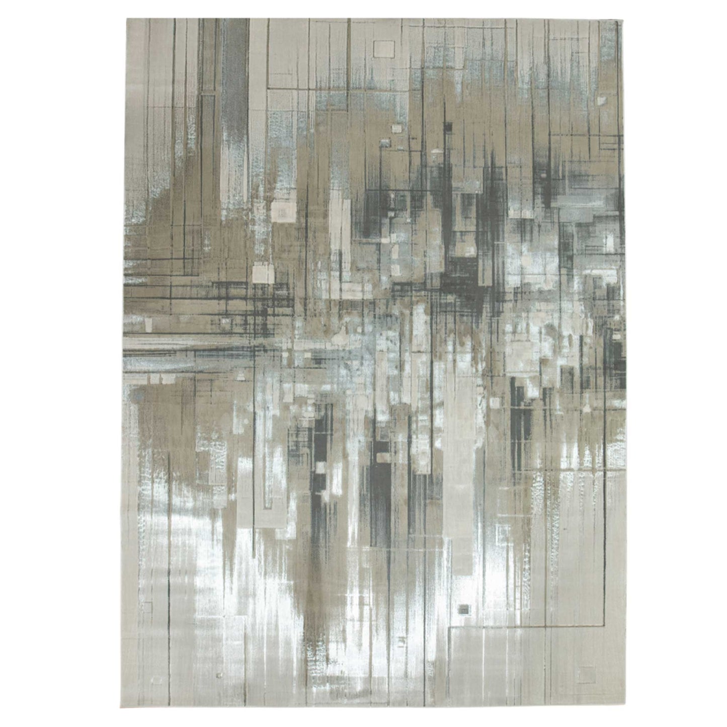 Tapete Decorativo Feizy Nela 1095C – Abstracto Moderno Plata | Taupe