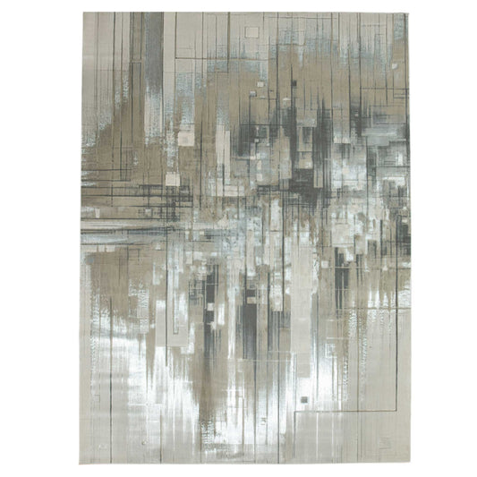 Tapete Decorativo Feizy Nela 1095C – Abstracto Moderno Plata | Taupe
