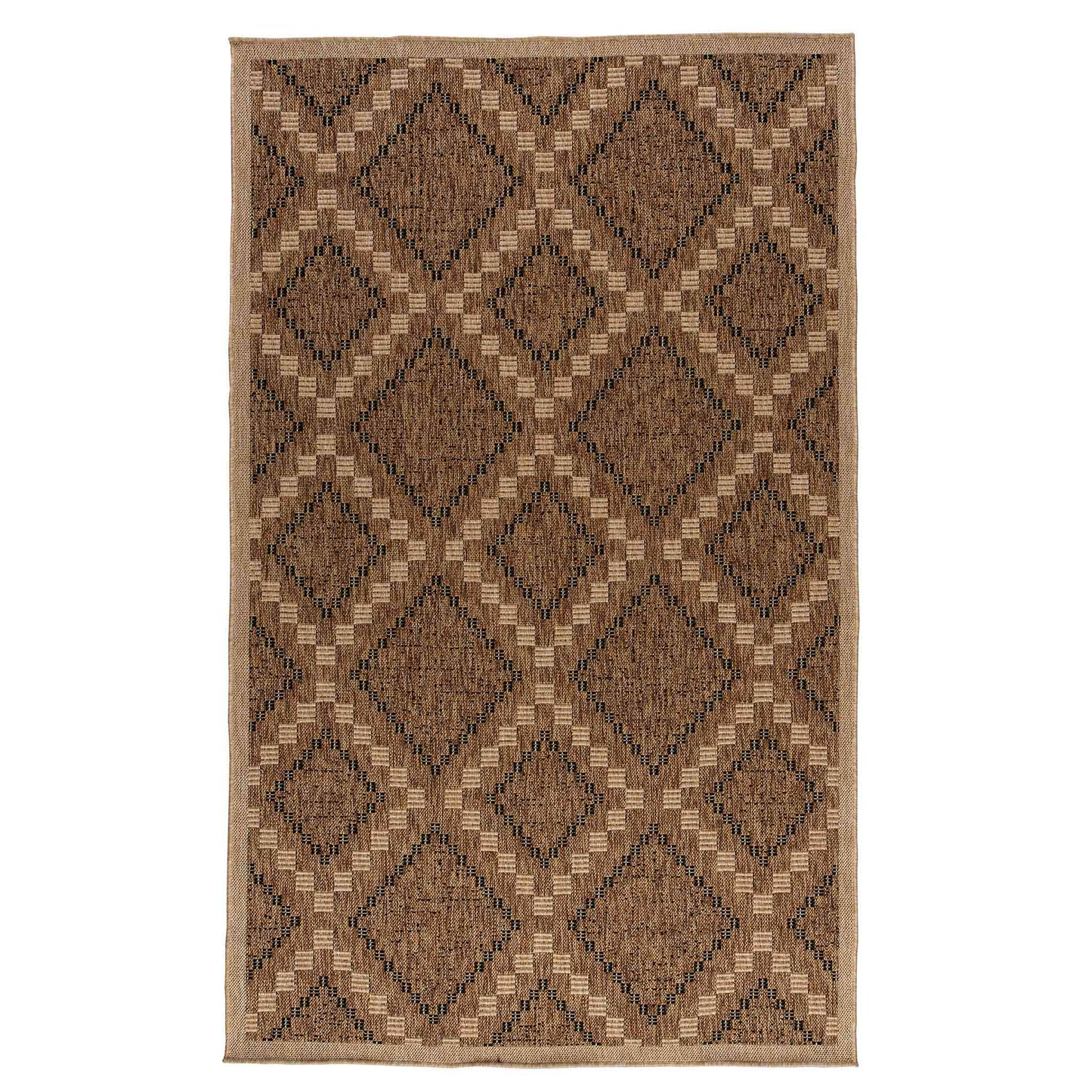 Tapete Decorativo Feizy NIZA 2005R – Geométrico Texturizado Café | Arena Indoor / Outdoor