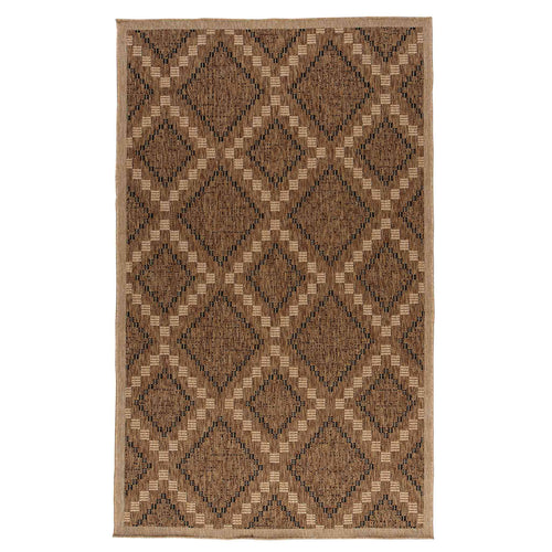 Tapete Decorativo Feizy NIZA 2005R – Geométrico Texturizado Café | Arena Indoor / Outdoor