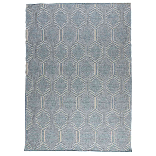 Tapete Decorativo Feizy NIZA 2006R – Geométrico Texturizado Azul Indoor / Outdoor