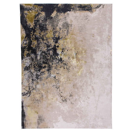 Tapete Decorativo Feizy Zuria 1015C – Abstracto Moderno Gris Oscuro | Dorado