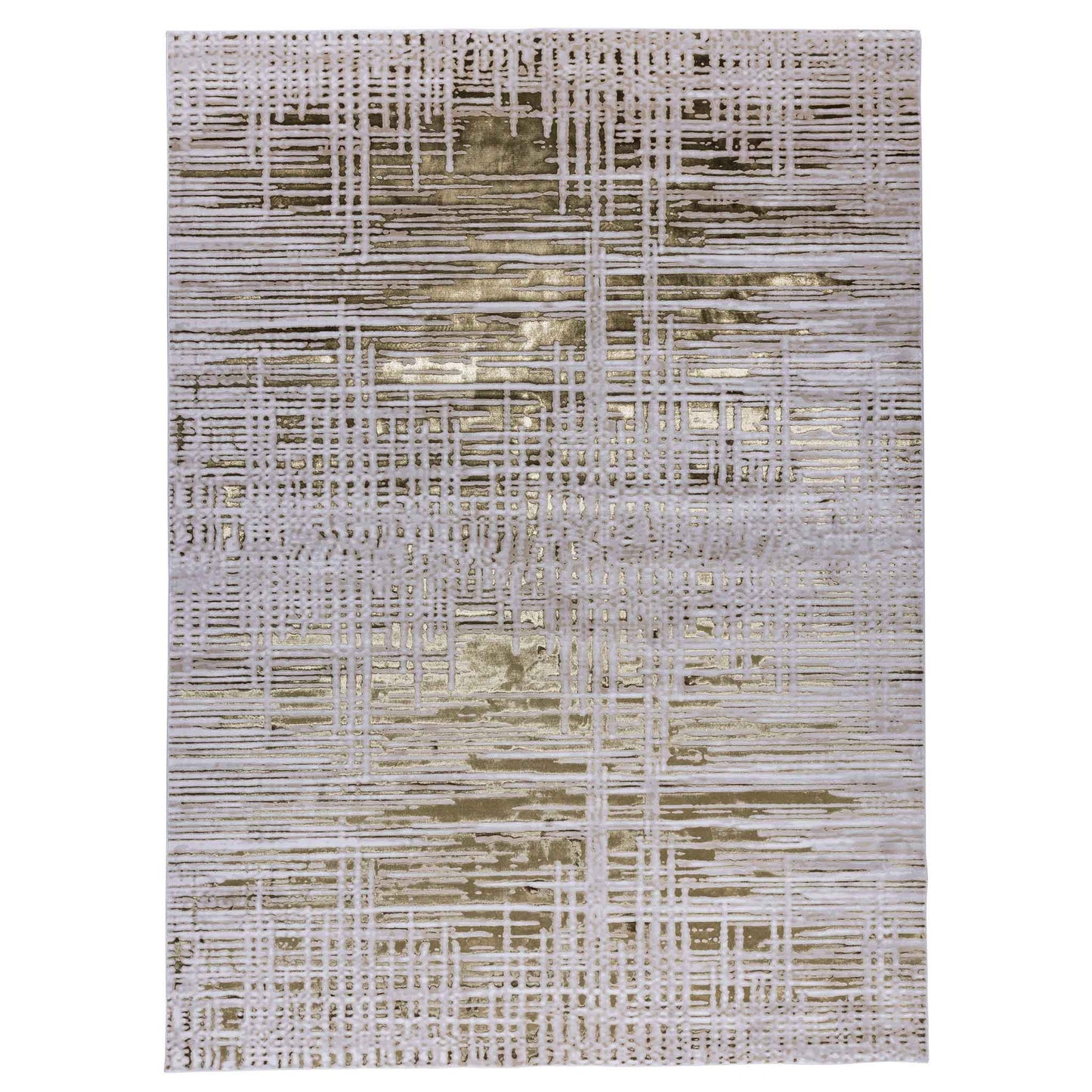 Tapete Decorativo Feizy Zuria 1021C – Abstracto Moderno Metálico Dorado | Gris