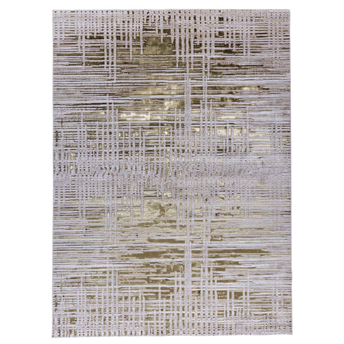 Tapete Decorativo Feizy Zuria 1021C – Abstracto Moderno Metálico Dorado | Gris