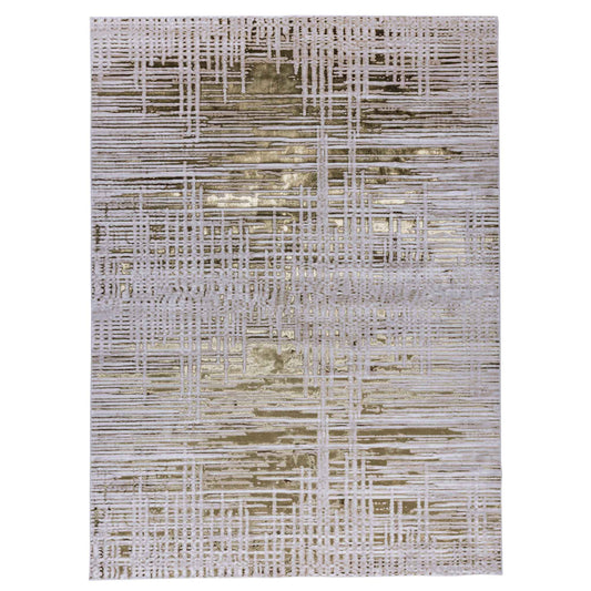Tapete Decorativo Feizy Zuria 1021C – Abstracto Moderno Metálico Dorado | Gris