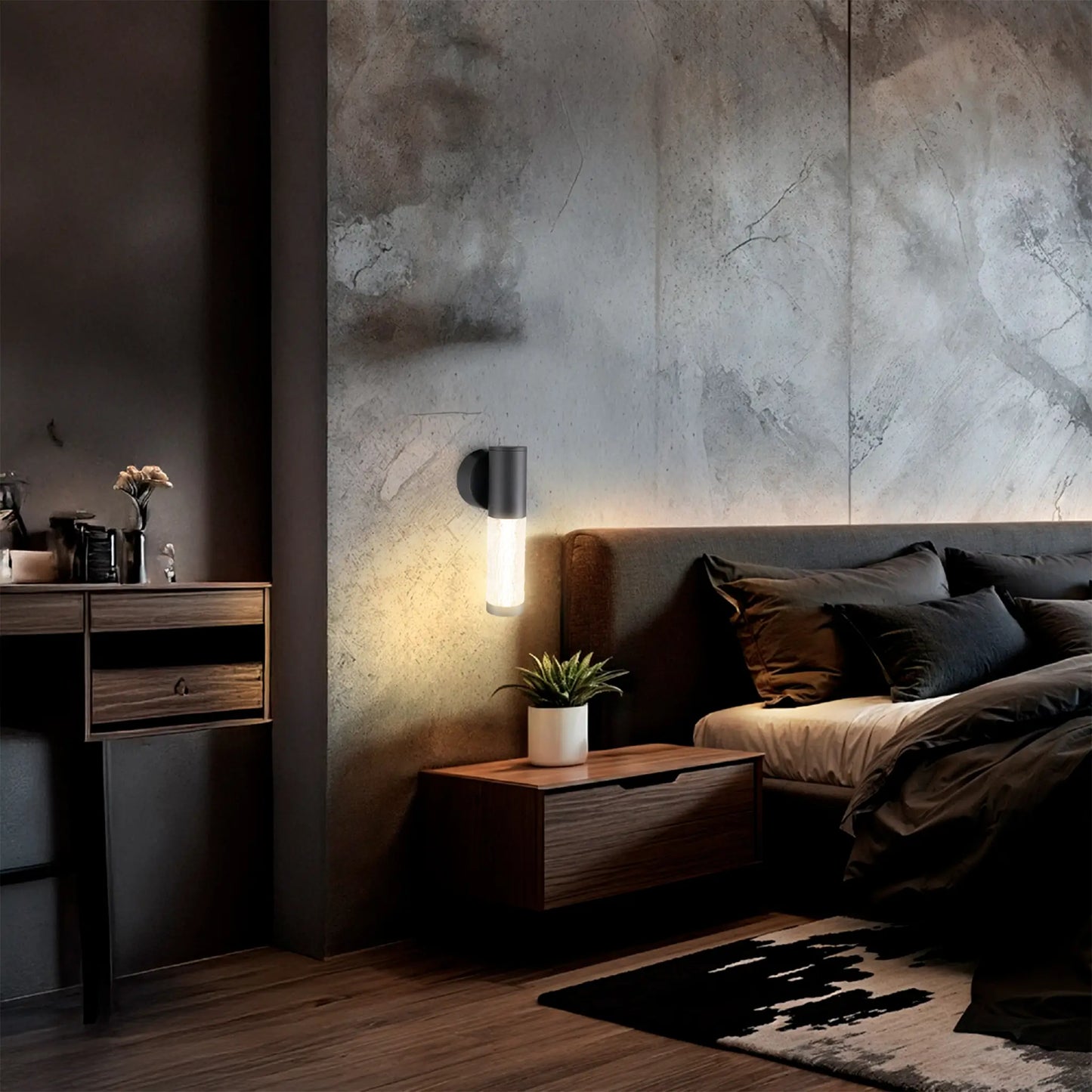 Arbotante Moderno CLASSAR00063 – Negro con Acrílico Claro LED