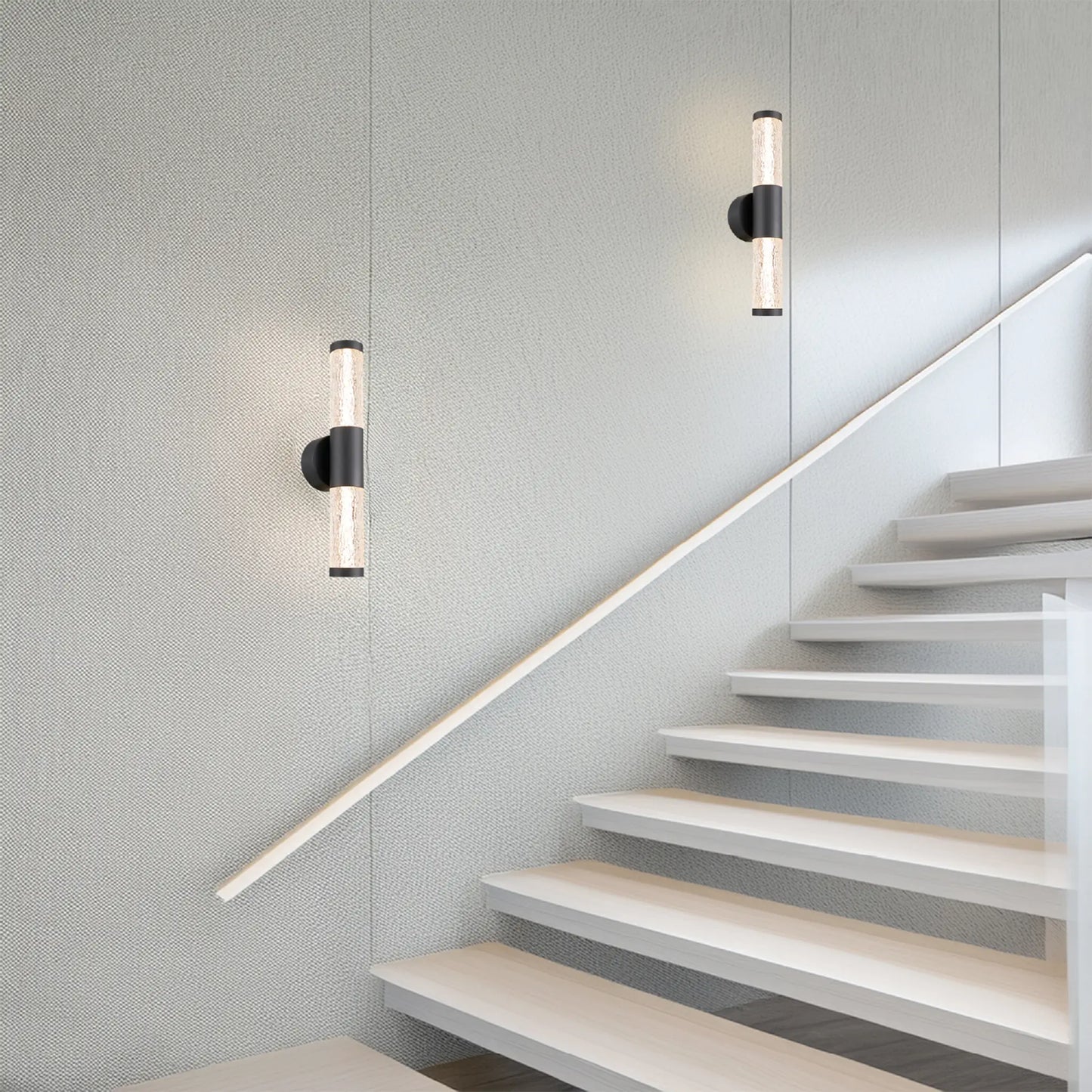 Arbotante Moderno CLASSAR00065 – Negro con Acrílico Claro LED Doble Emisión