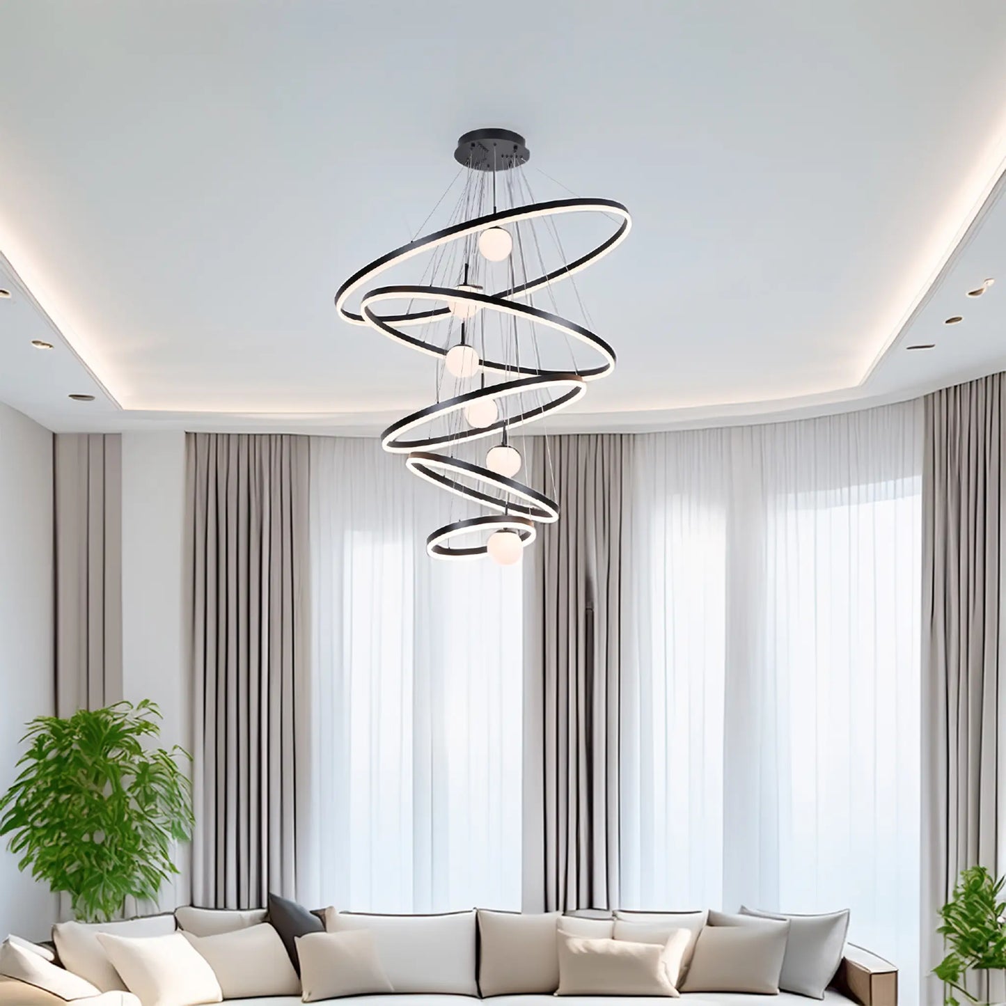 Candil Colgante Moderno CLASSCL00116 – Diseño Escultural LED para Doble Altura