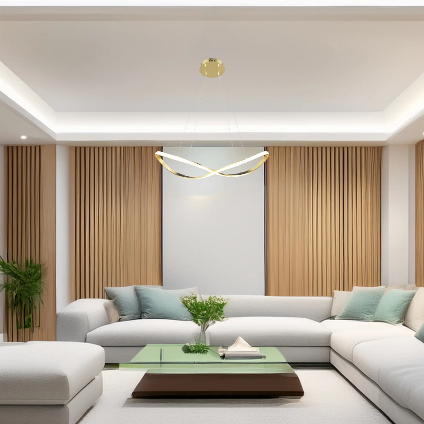 Candil Colgante Moderno CLASSCL00190 – Diseño Orgánico LED en Dorado