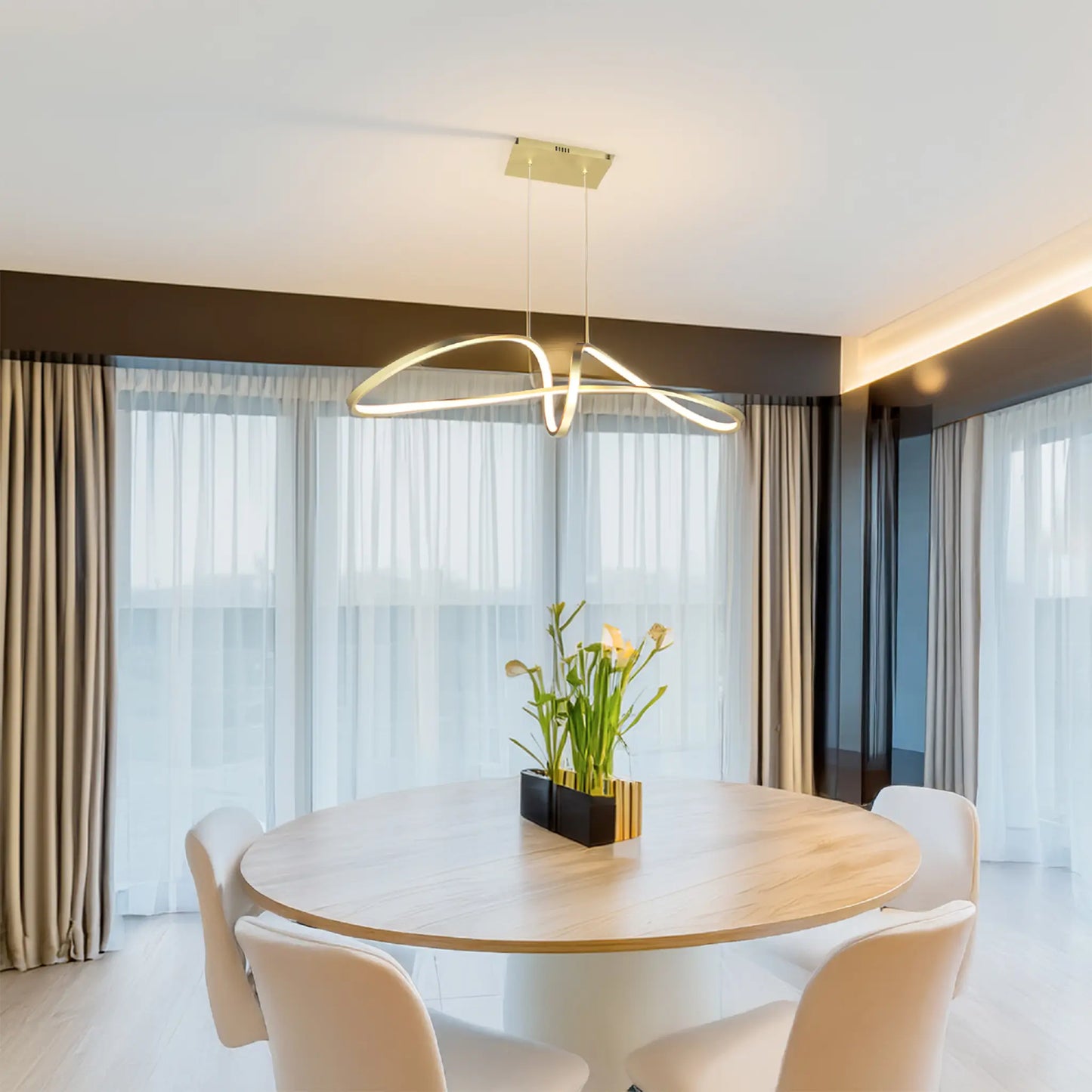 Candil Colgante Moderno CLASSCL00192 – Diseño Orgánico LED en Dorado Mate