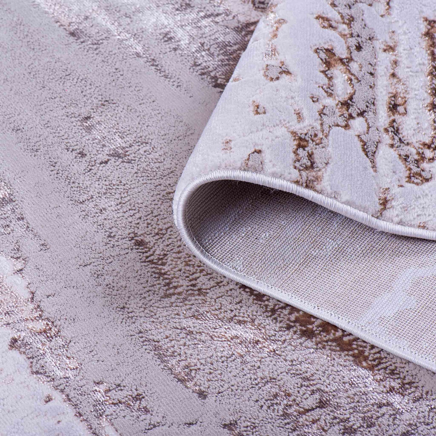 Tapete Decorativo Feizy Nela 1018C – Abstracto Moderno Dorado | Crema