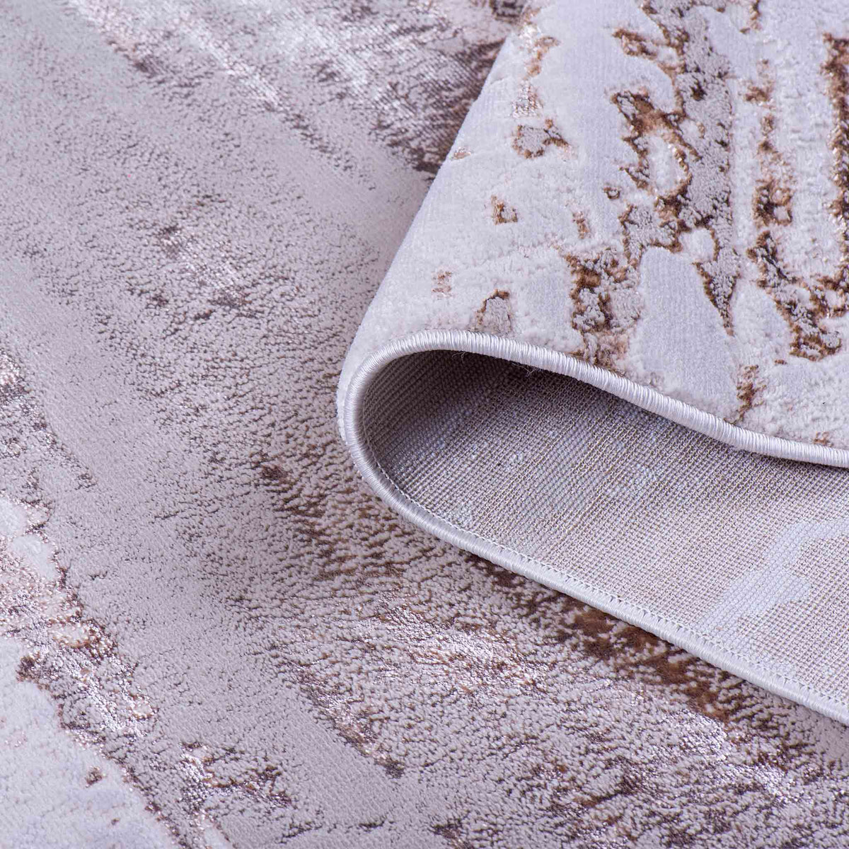 Tapete Decorativo Nela 1018C Dorado / Crema – Abstracto · Interior