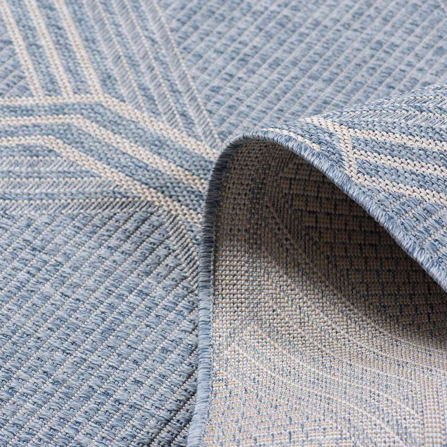 Tapete Decorativo Feizy NIZA 2006R – Geométrico Texturizado Azul Indoor / Outdoor