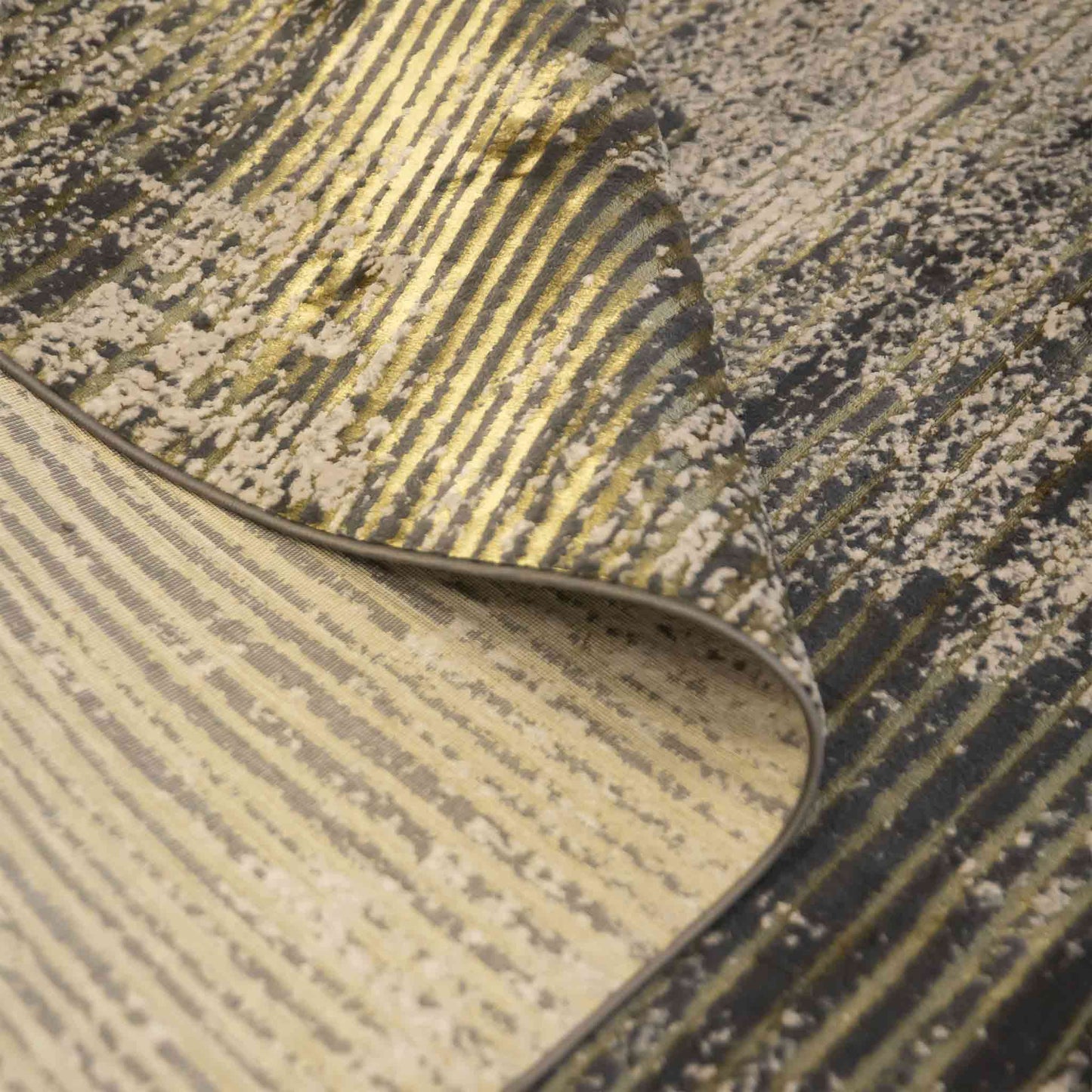 Tapete Decorativo Feizy Zuria 1014C – Abstracto Moderno Metálico Dorado | Verde