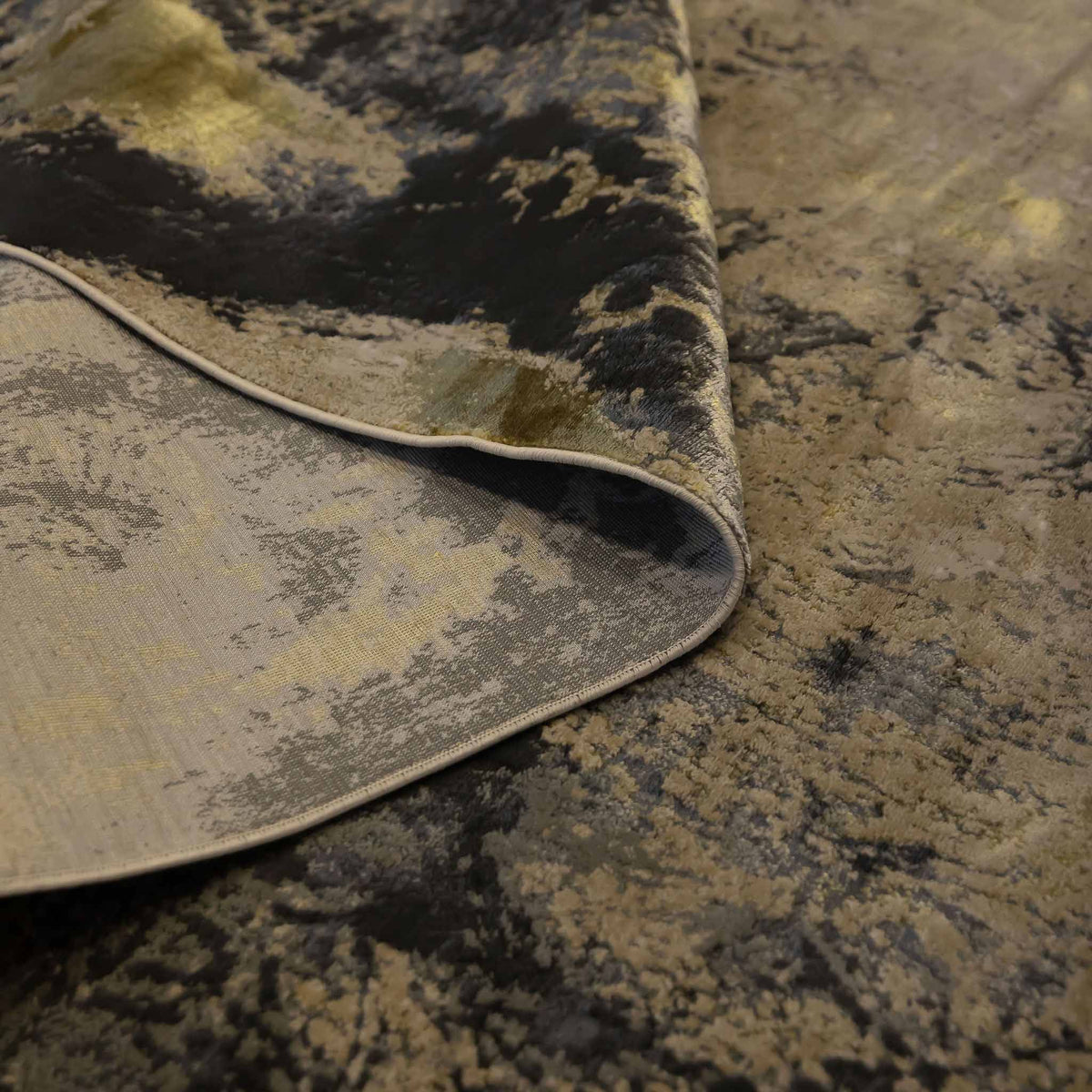 Tapete Decorativo Zuria 1015C Gris Oscuro / Dorado – Abstracto · Interior