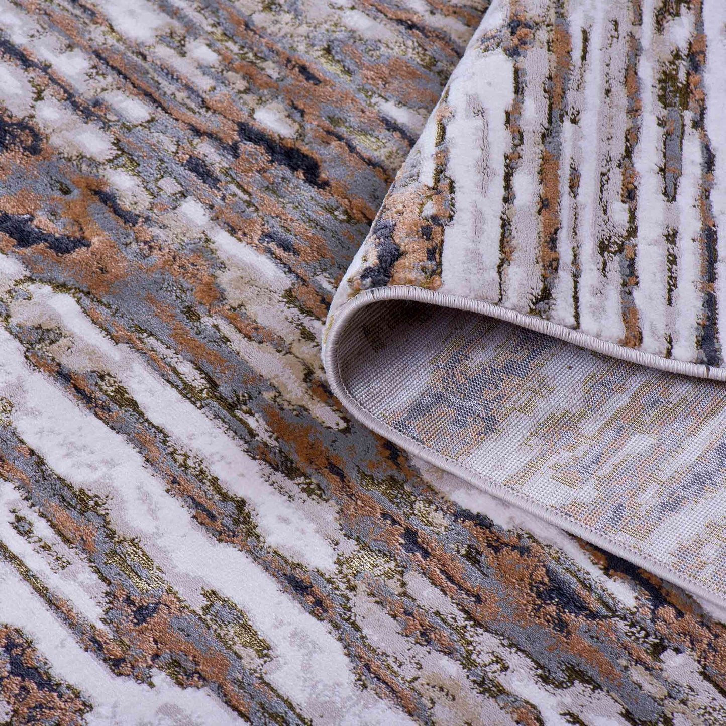 Tapete Decorativo Feizy Zuria 1020C – Abstracto Moderno Beige | Dorado