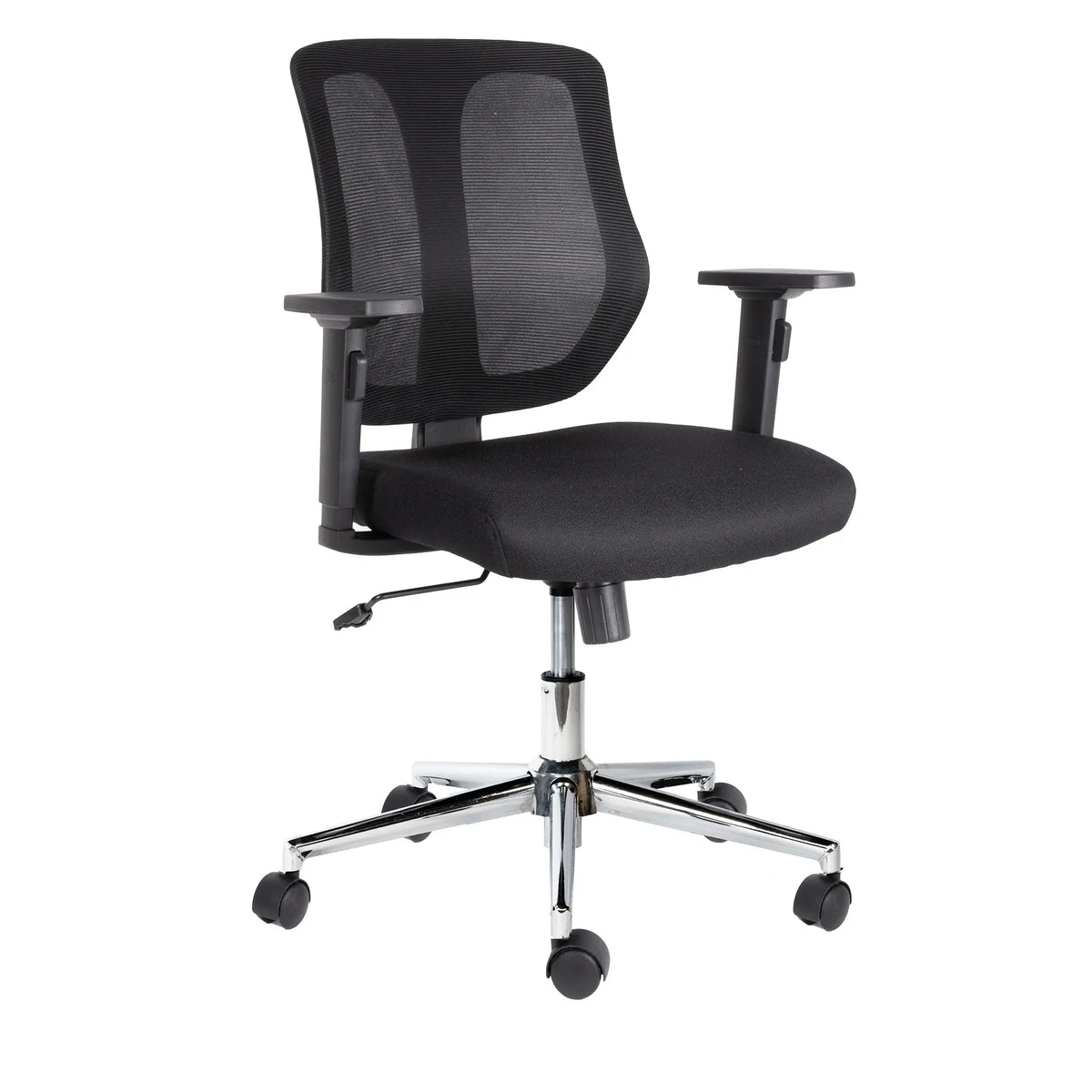 Silla Operativa Wind OHE-55 Negra – Respaldo Alto y Brazos Ajustables en 6 Posiciones