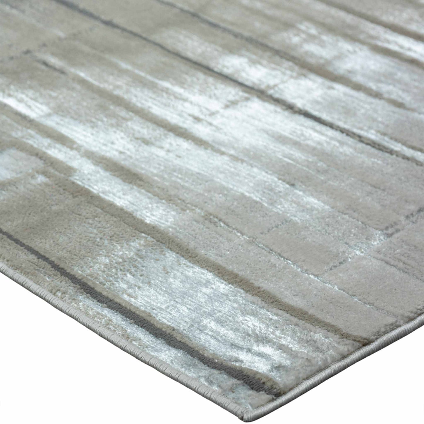 Tapete Decorativo Feizy Nela 1095C – Abstracto Moderno Plata | Taupe