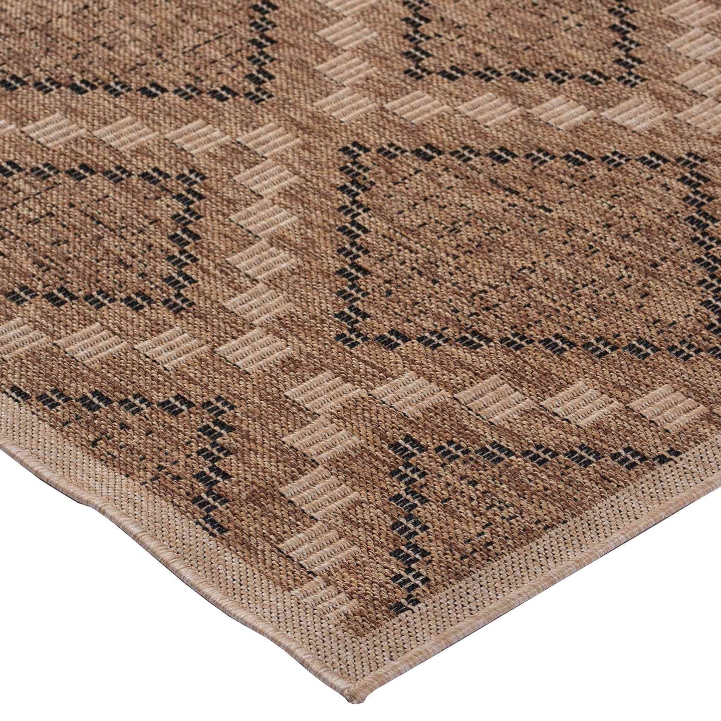 Tapete Decorativo Feizy NIZA 2005R – Geométrico Texturizado Café | Arena Indoor / Outdoor