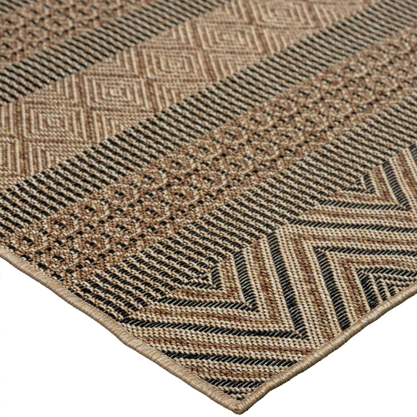 Tapete Decorativo Feizy Niza 2016N – Geométrico Texturizado Café | Arena Indoor / Outdoor