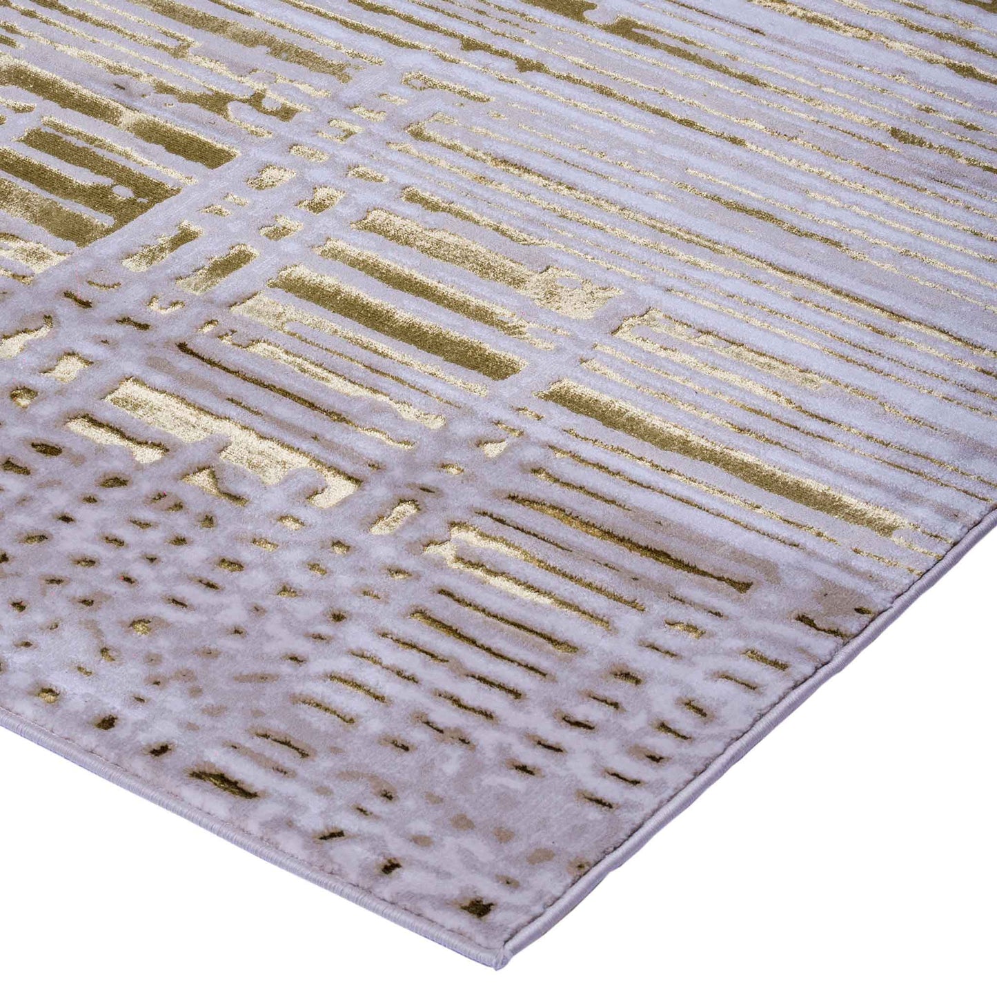 Tapete Decorativo Feizy Zuria 1021C – Abstracto Moderno Metálico Dorado | Gris