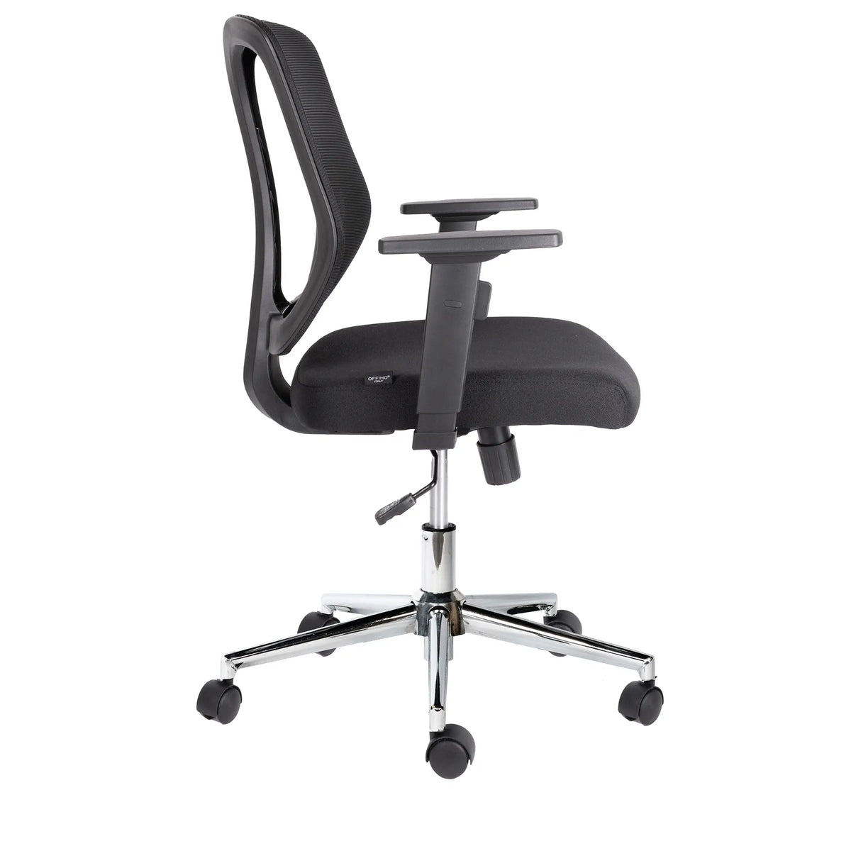 Silla Operativa Wind OHE-55 Negra – Respaldo Alto y Brazos Ajustables en 6 Posiciones