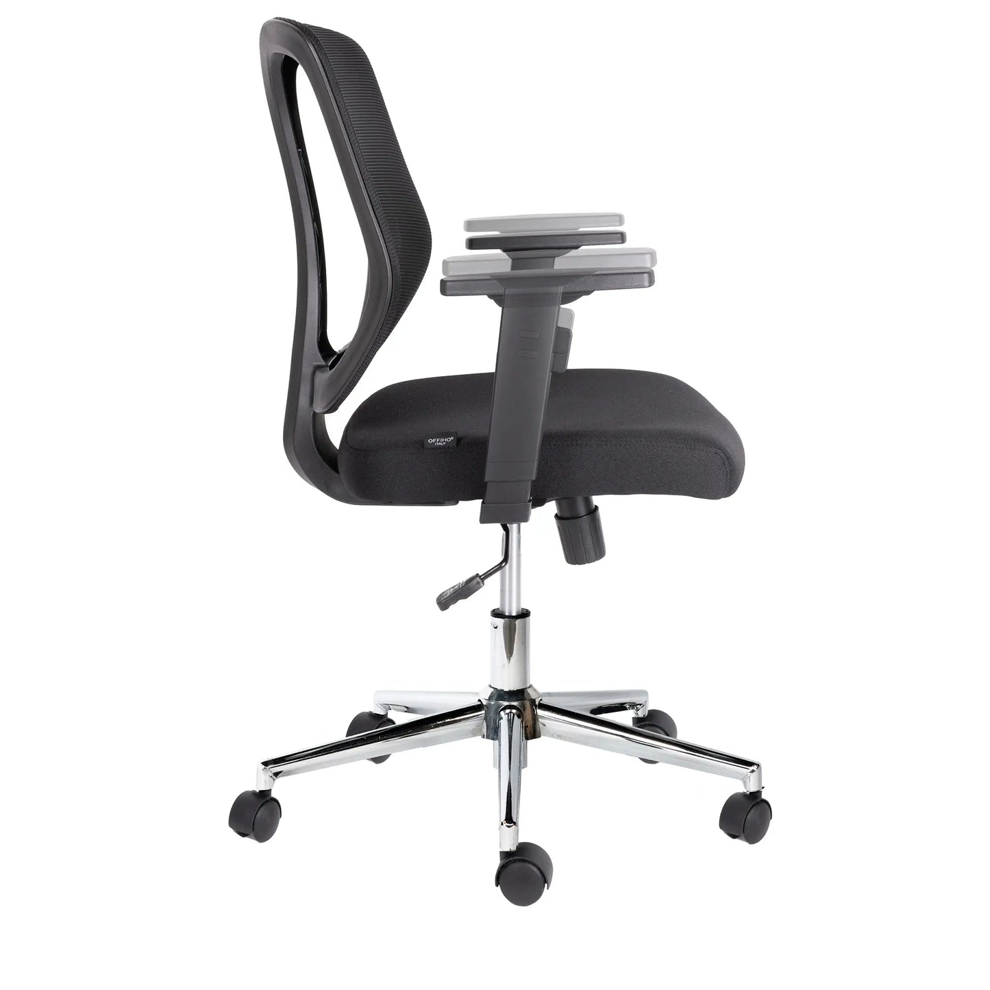 Silla Operativa Wind OHE-55 Negra – Respaldo Alto y Brazos Ajustables en 6 Posiciones