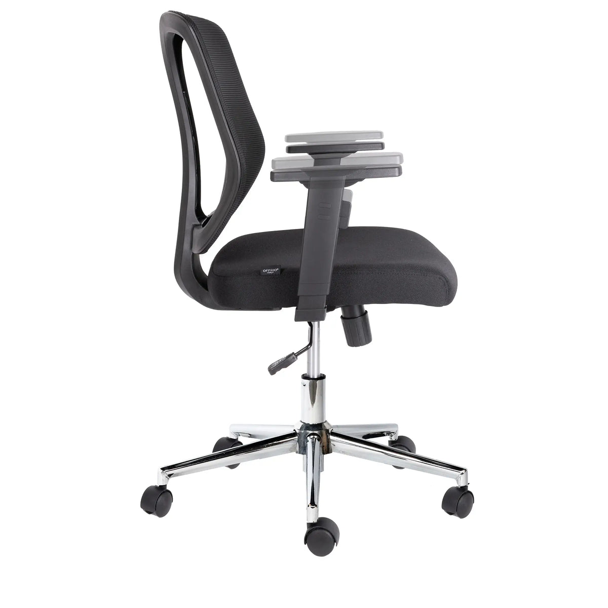 Silla Operativa Wind OHE-55 Negra – Respaldo Alto y Brazos Ajustables en 6 Posiciones