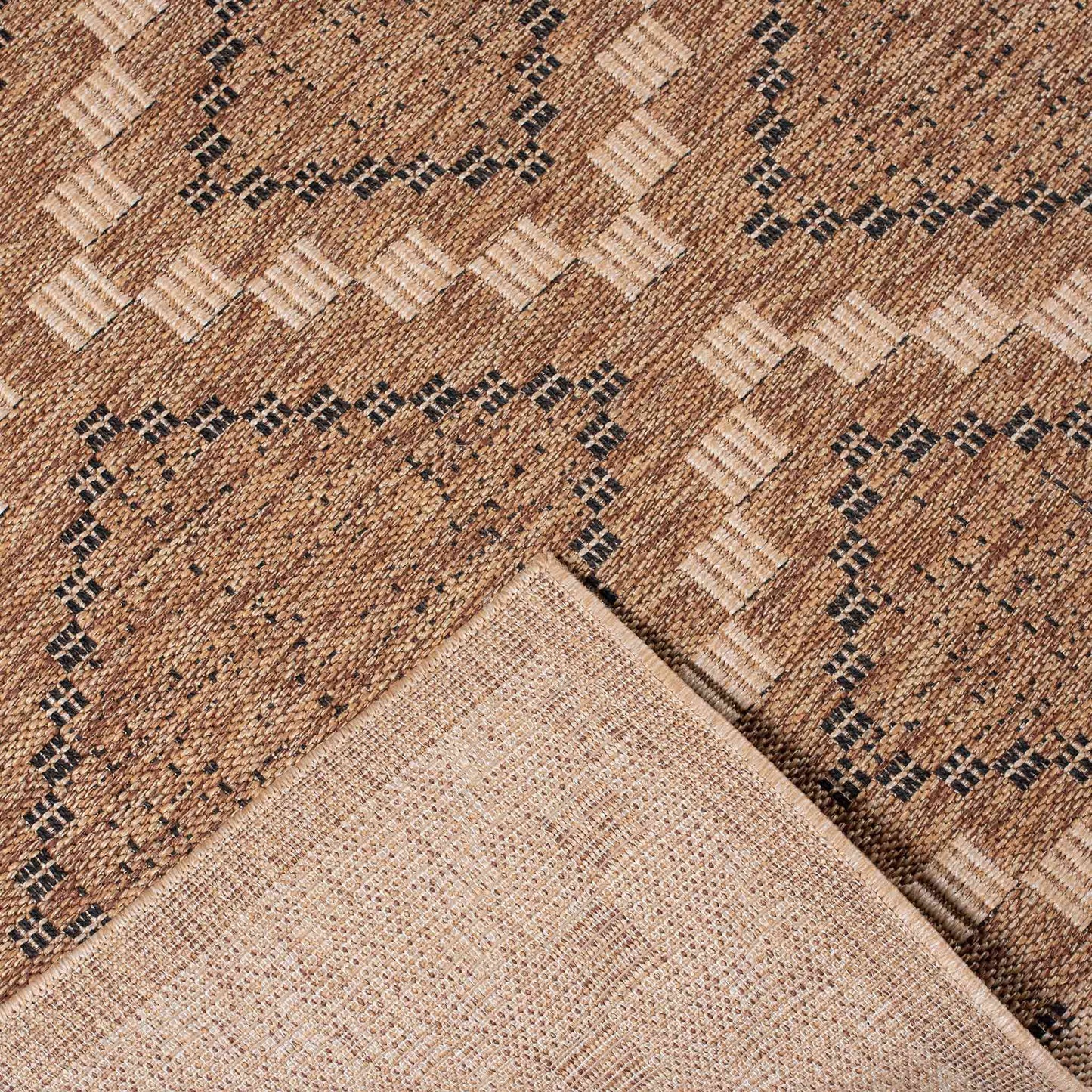 Tapete Decorativo Feizy NIZA 2005R – Geométrico Texturizado Café | Arena Indoor / Outdoor