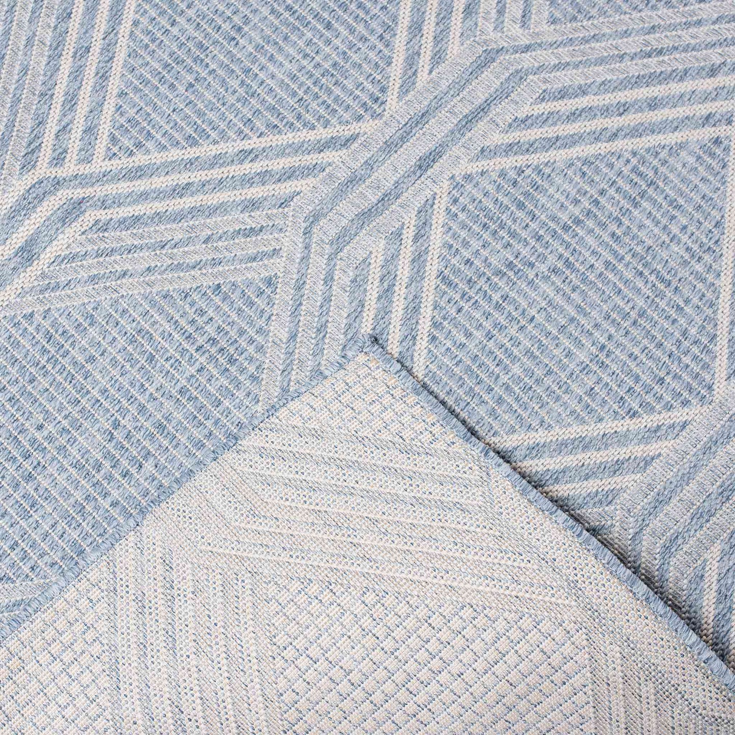 Tapete Decorativo Feizy NIZA 2006R – Geométrico Texturizado Azul Indoor / Outdoor