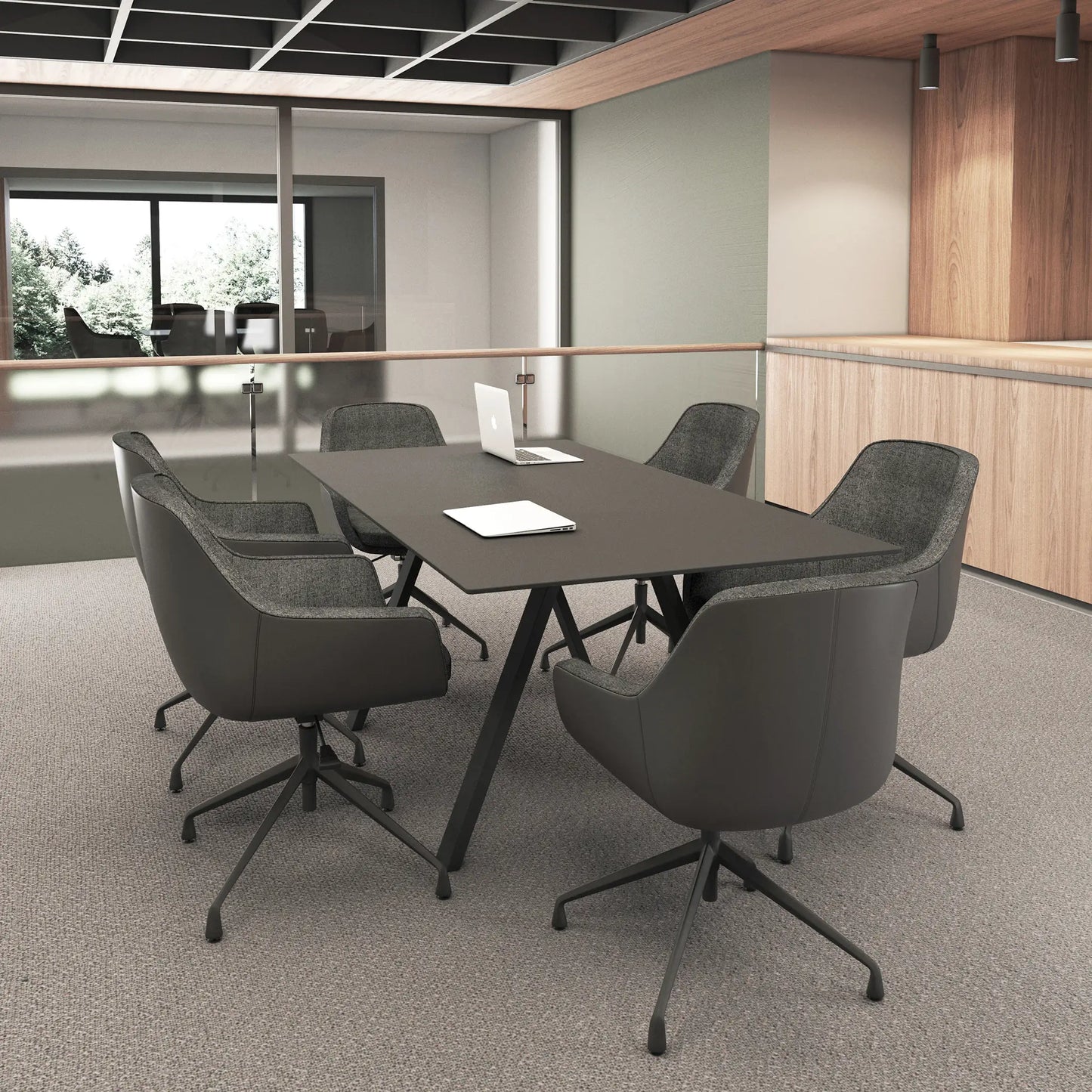 Silla Ejecutiva Tripoli OHV-2005 Negro – Acabado Bicolor Premium con Base Piramidal