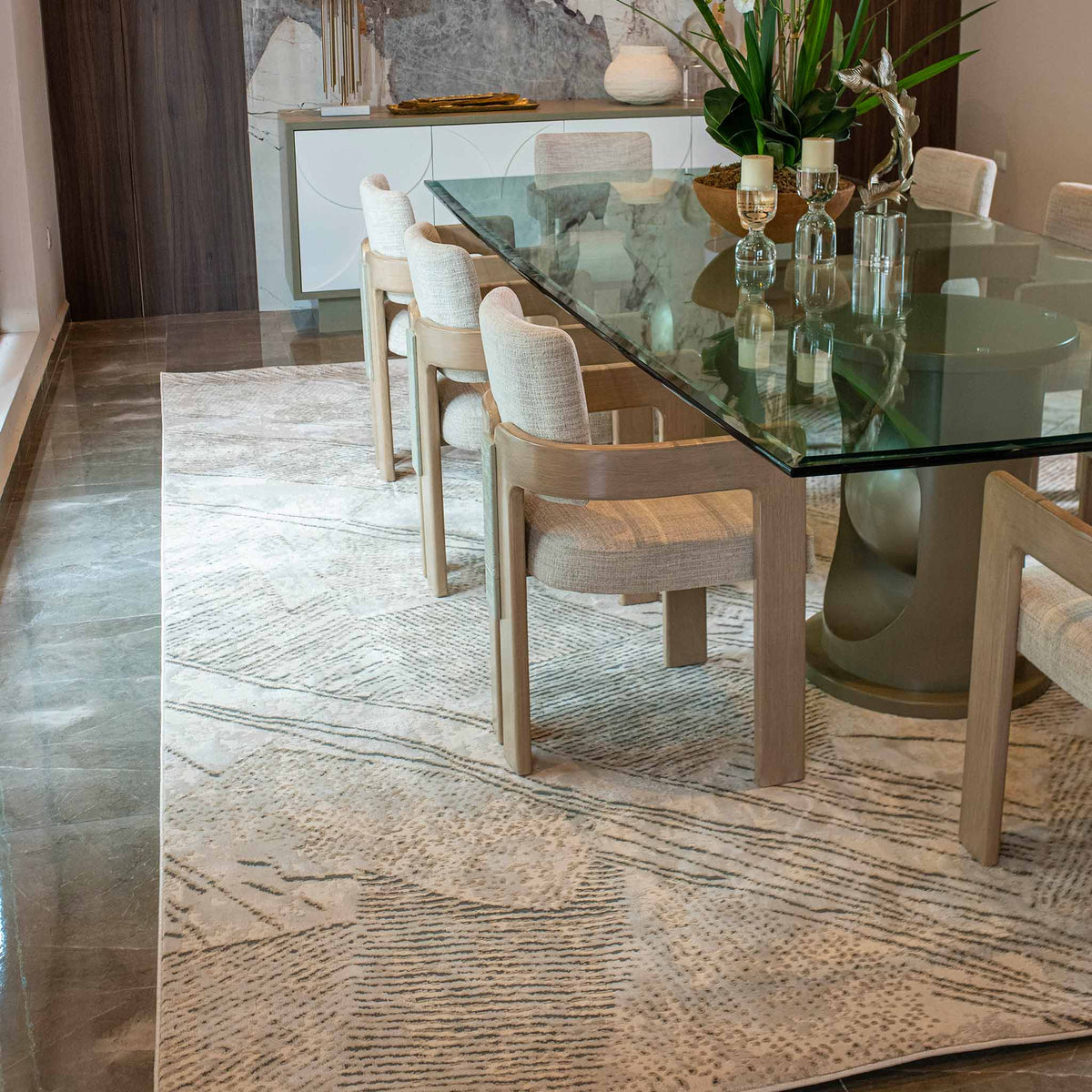 Tapete Decorativo Eren 1098C Gris / Beige – Geométrico · Interior